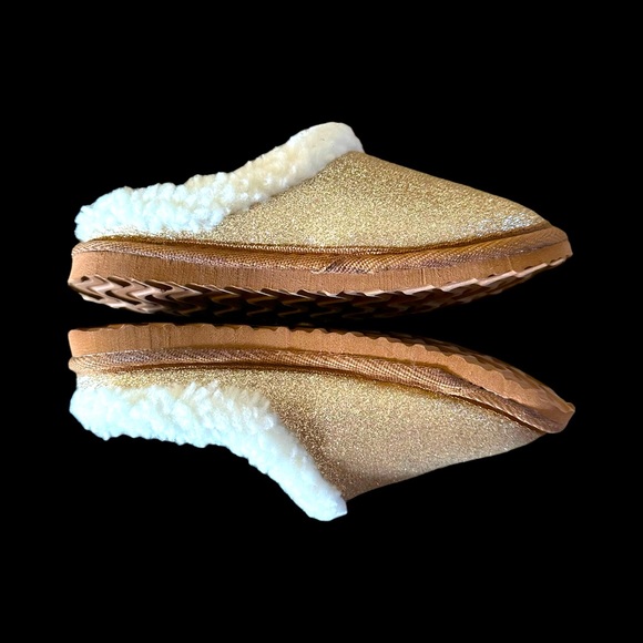 NWT Polo Ralph Lauren Gold Glitter Charlotte Scuff Slippers 13 (Little Kid) - Picture 6 of 10